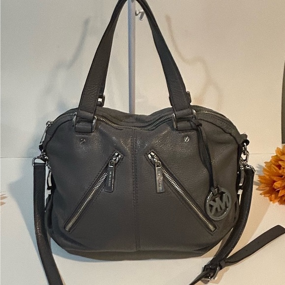 Michael Kors Charcoal Gray pebble leather Leather Satchel hobo crossbody - Picture 9 of 11